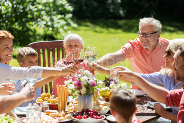 [[stock_photo]]: Famille · heureuse · dîner · été · garden · party · loisirs · vacances