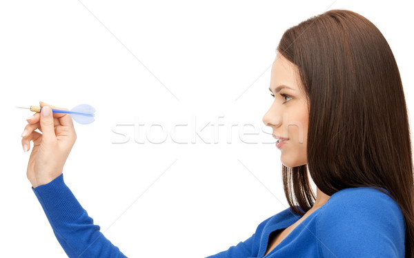 businesswoman with dart Stock photo © dolgachov