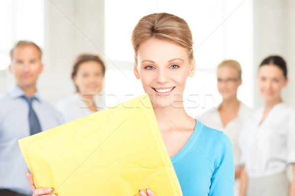 деловая женщина фотография служба женщину бумаги Сток-фото © dolgachov