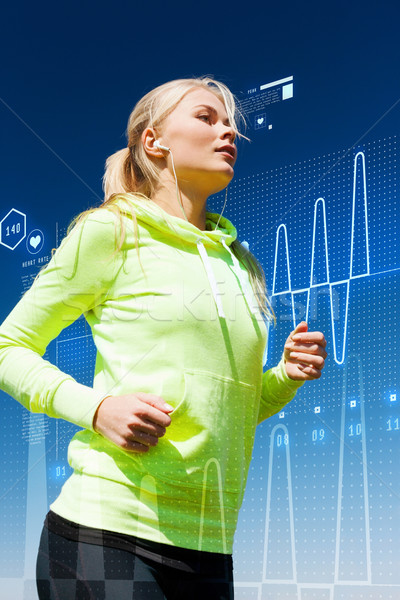 fit woman doing running outdoors Stock photo © dolgachov
