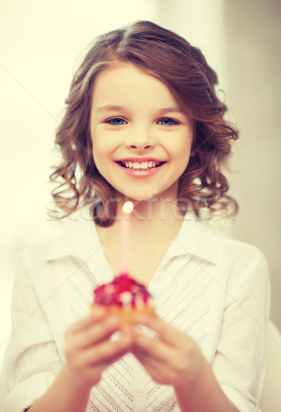 girl with cupcake Stock photo © dolgachov