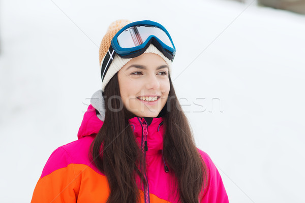 Glücklich Skibrille Freien Winter Freizeit Stock foto © dolgachov