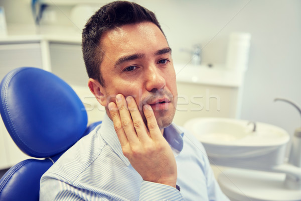 человека зубная боль сидят стоматологических Председатель люди Сток-фото © dolgachov