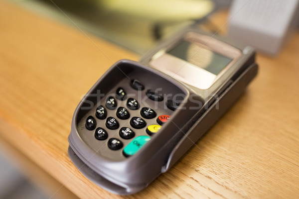 close up of bank card reader or atm terminal Stock photo © dolgachov