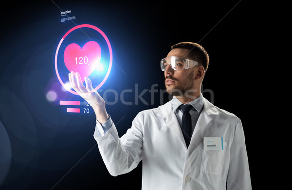 [[stock_photo]]: Médecin · scientifique · fréquence · cardiaque · projection · médecine · cardiologie