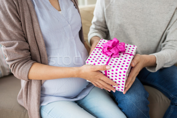 человека настоящее беременна жена беременности Сток-фото © dolgachov