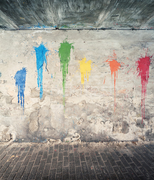 Fal textúra kopott utca színes festék Stock fotó © donatas1205