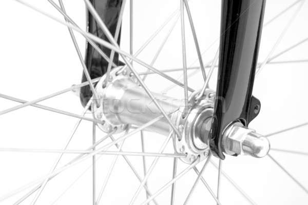 Moto detalle blanco bicicleta acero carrera Foto stock © donatas1205