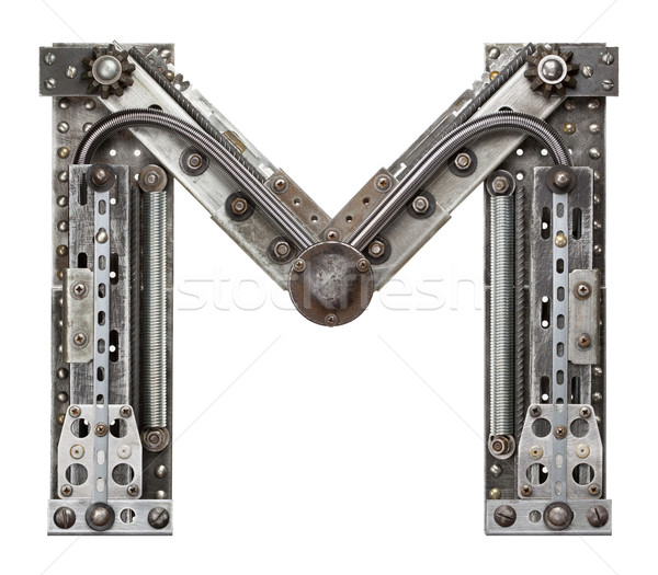 Zdjęcia stock: Metal · list · przemysłowych · alfabet · list · m · tekstury