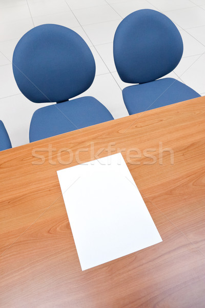 Asztal székek iroda üres papír lap üzlet Stock fotó © donatas1205