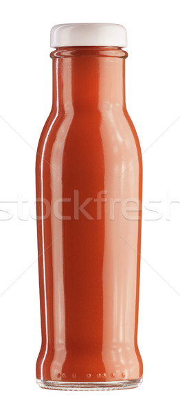 Ketchup fles witte voedsel Rood eten Stockfoto © donatas1205