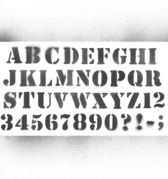Graffiti alfabeto números fondo negro tinta Foto stock © donatas1205