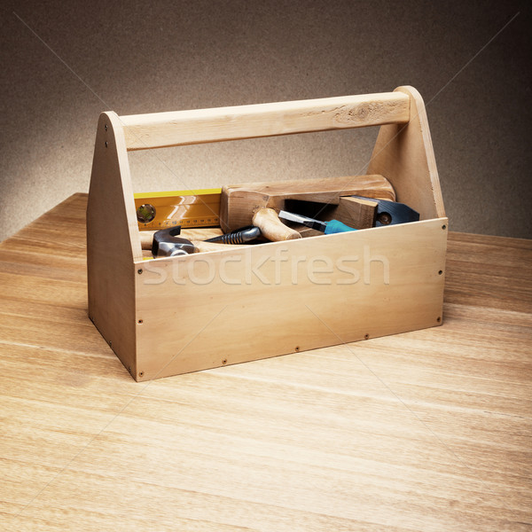Marcenaria caixa de ferramentas tabela madeira construção Foto stock © donatas1205