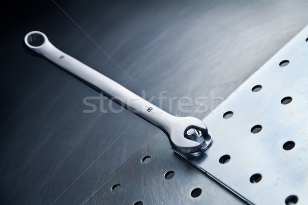 Stock foto: Metall · Werkzeuge · Schraubenschlüssel · Bau · Arbeit · Industrie