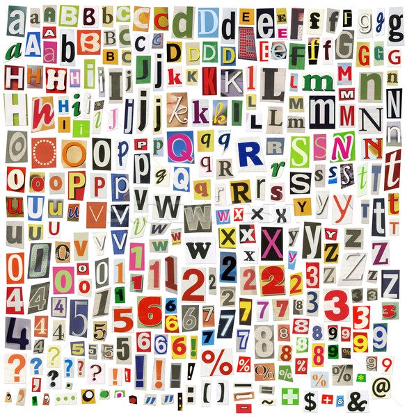 Journal alphabet lettres nombre symboles isolé [[stock_photo]] © donatas1205