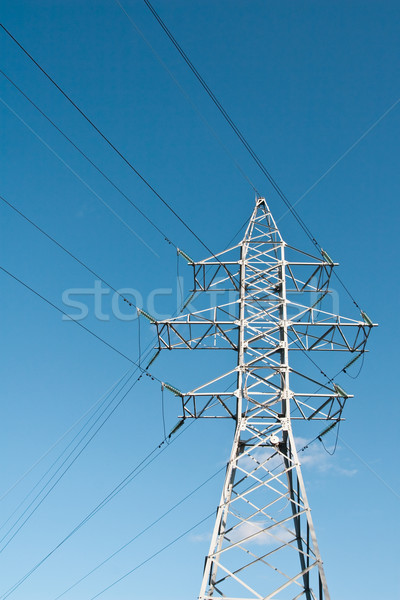 власти линия высокое напряжение источник питания Blue Sky небе Сток-фото © donatas1205