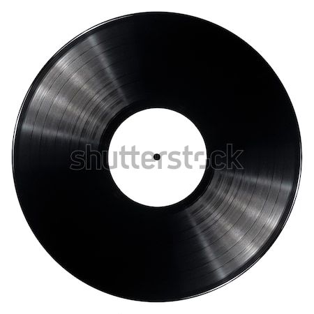 Winylu rekord czarny odizolowany biały gramofonu Zdjęcia stock © donatas1205