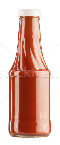 Stockfoto: Ketchup · fles · witte · voedsel · Rood · eten