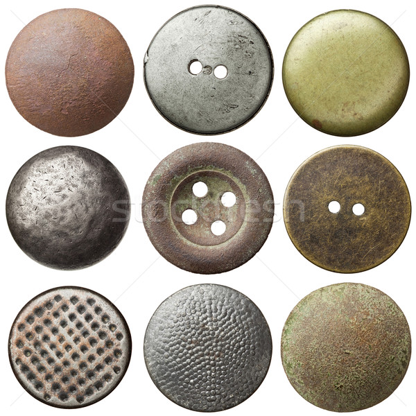Epocă butoane metal cusut izolat proiect Imagine de stoc © donatas1205
