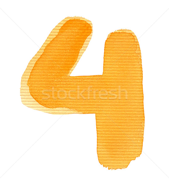 акварель числа четыре изолированный бумаги Сток-фото © donatas1205