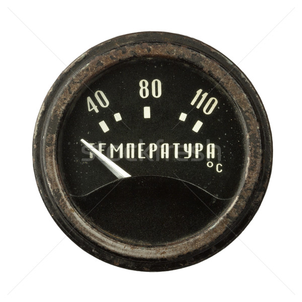 Stockfoto: Thermometer · oude · industriële · temperatuur · russisch