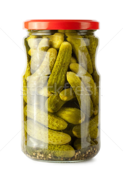 Vidro jarra conservado comida verde alimentação Foto stock © donatas1205