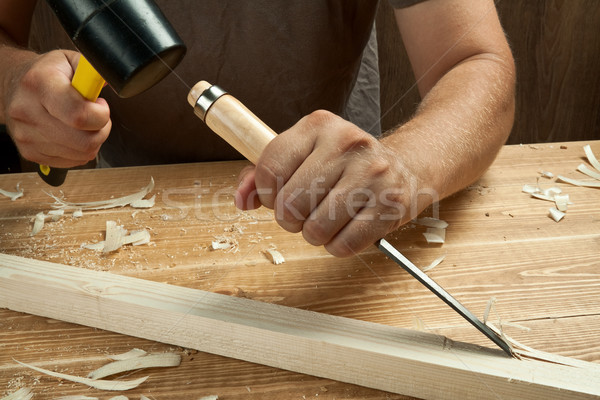 木材 作業 ワークショップ 大工 彫刻刀 建設 ストックフォト © donatas1205