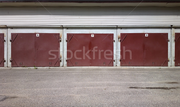 Garage Türen Haus Gebäude Wand Tür Stock foto © donatas1205