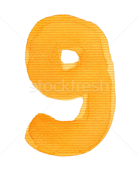 Stock photo: Watercolor number