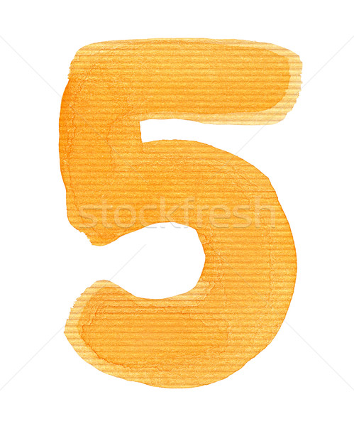 Stock photo: Watercolor number