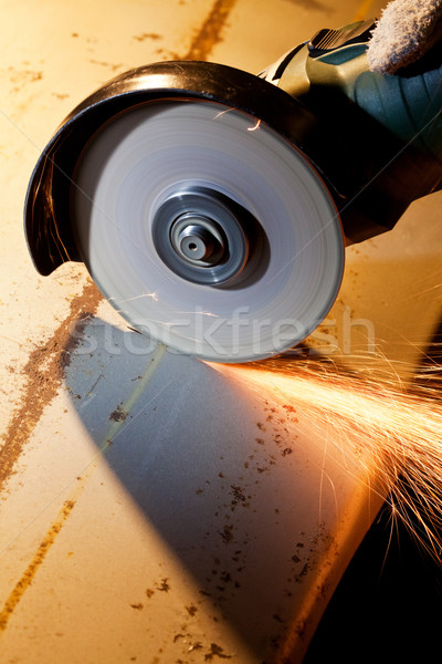 Metall Arbeitnehmer Schneiden Schleifer Technologie industriellen Stock foto © donatas1205
