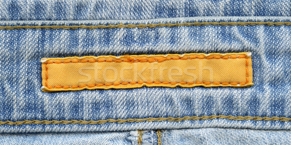 Stock foto: Jeans · Label · gelb · Textil · kann