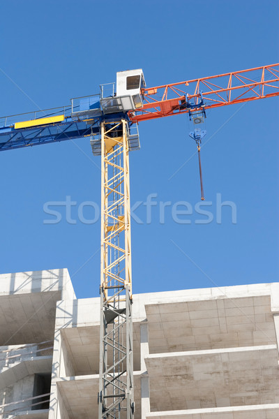 Bouw kraan beton gebouw achtergrond werken Stockfoto © donatas1205