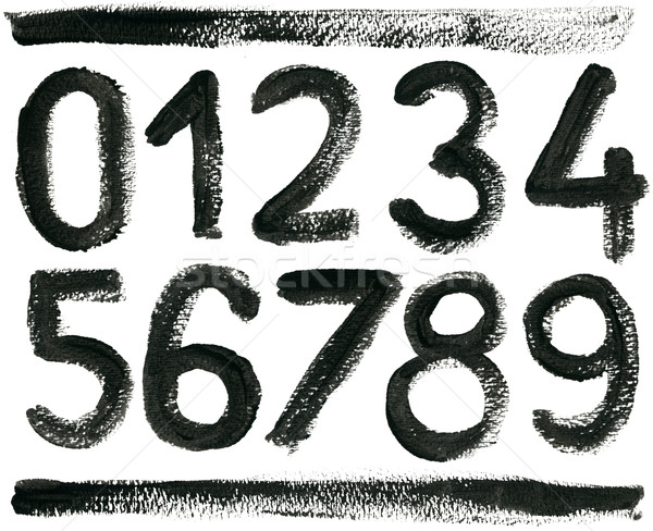 Dibujado a mano números establecer aislado mano arte Foto stock © donatas1205