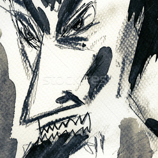 Satan gezicht geschilderd papier man abstract Stockfoto © donatas1205