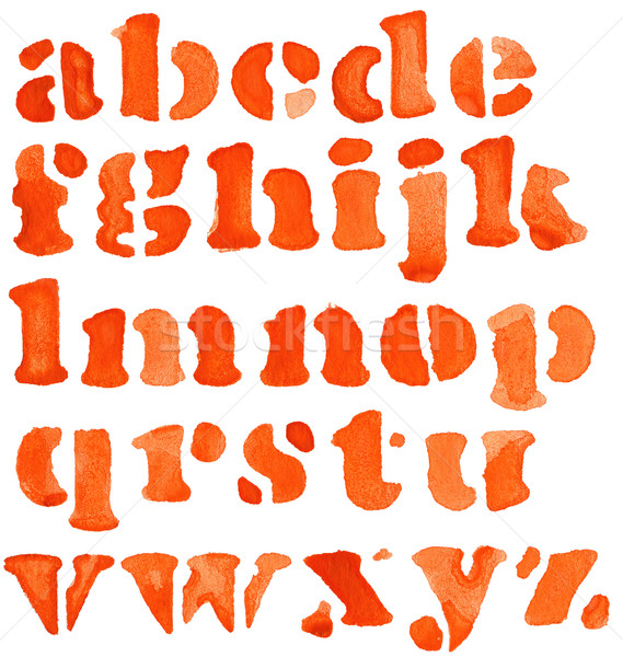 алфавит окрашенный красный акварель изолированный дизайна Сток-фото © donatas1205