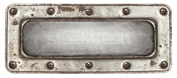Foto stock: Metal · placa · textura · diseno · marco · industrial