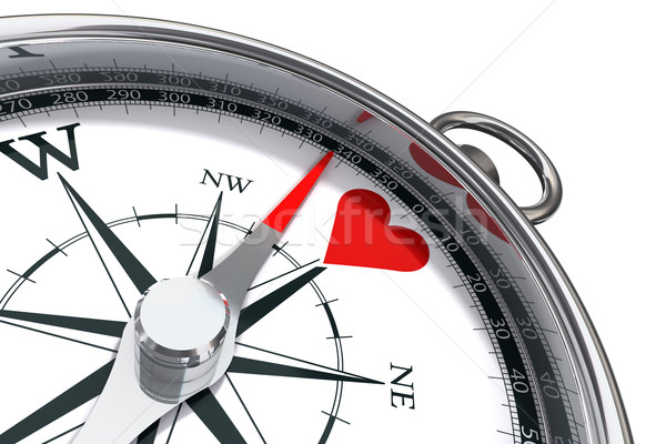 Finden Liebe Bild Kompass rot Herz Stock foto © donskarpo