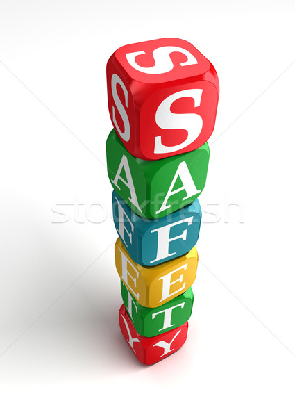 safety sign 3d colorful box tower Stock photo © donskarpo