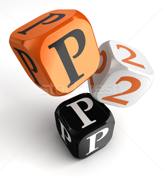 P2p orange black dice blocks  Stock photo © donskarpo