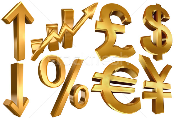 ストックフォト: 経済 · シンボル · ユーロ · ドル · ポンド