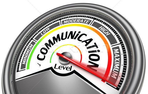Kommunikáció szint maximum izolált fehér iroda Stock fotó © donskarpo