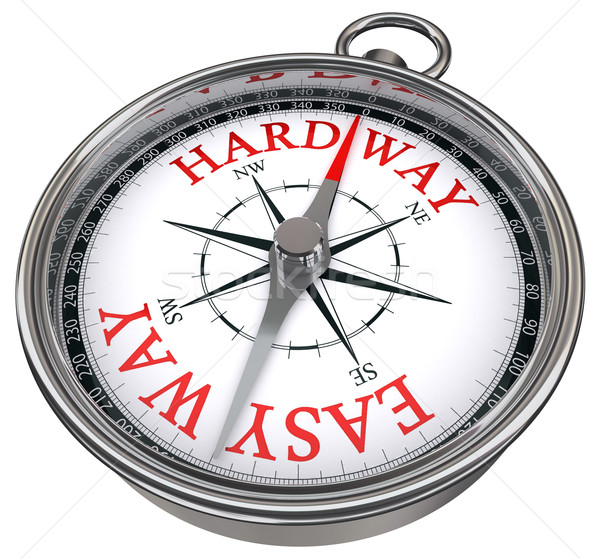 easy versus hard way dilemma concept compass Stock photo © donskarpo
