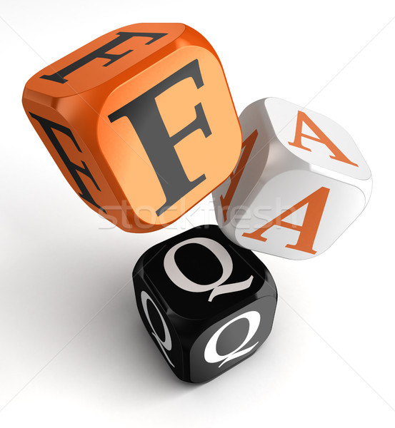 Faq orange black dice blocks  Stock photo © donskarpo