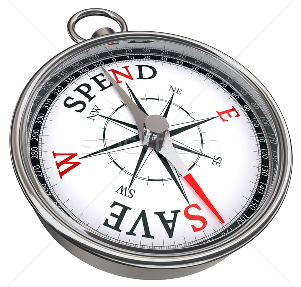 spend versus save concept compass Stock photo © donskarpo