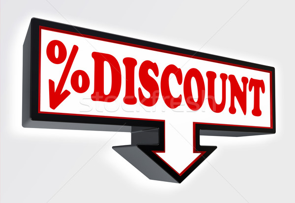 discount sign with arrow down and per cent symbol Stock photo © donskarpo