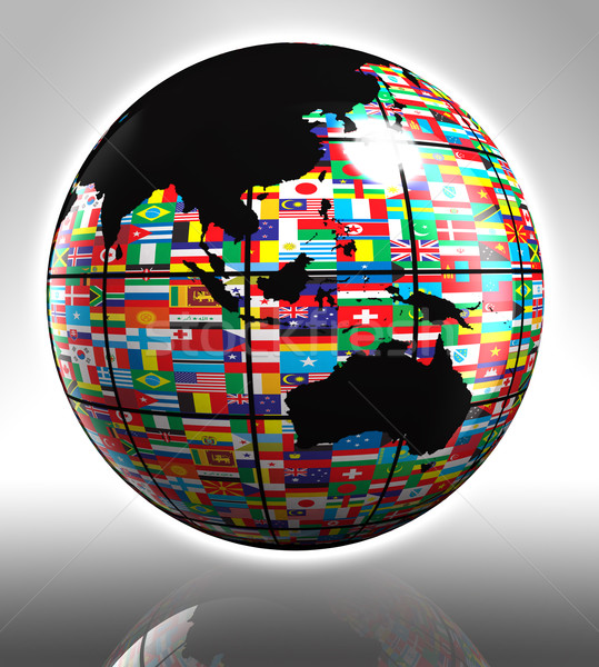 Vlaggen wereldbol Australië asia aarde abstract Stockfoto © donskarpo