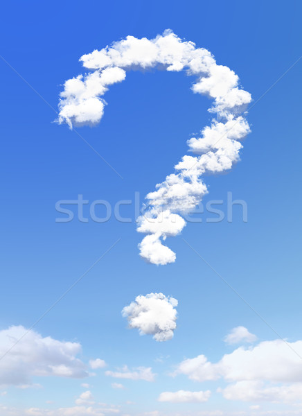 Fragezeichen Form Wolken Himmel abstrakten Natur Stock foto © donskarpo
