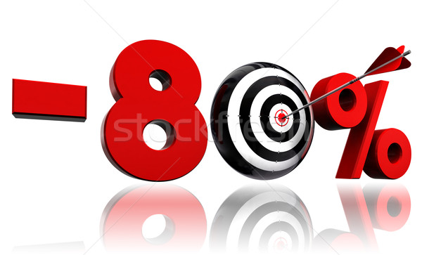 eighty per cent red discount symbol with target  Stock photo © donskarpo