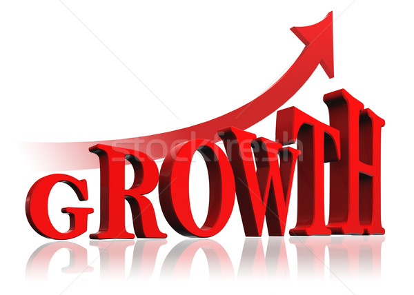 growth red word and arrow  Stock photo © donskarpo